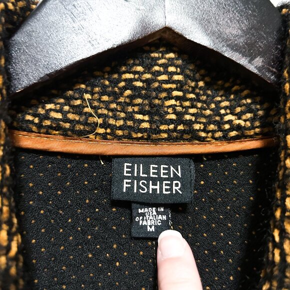 Eileen Fisher Virgin Wool Blend Knit Snap Button Blazer Jacket Size Medium - Picture 2 of 4
